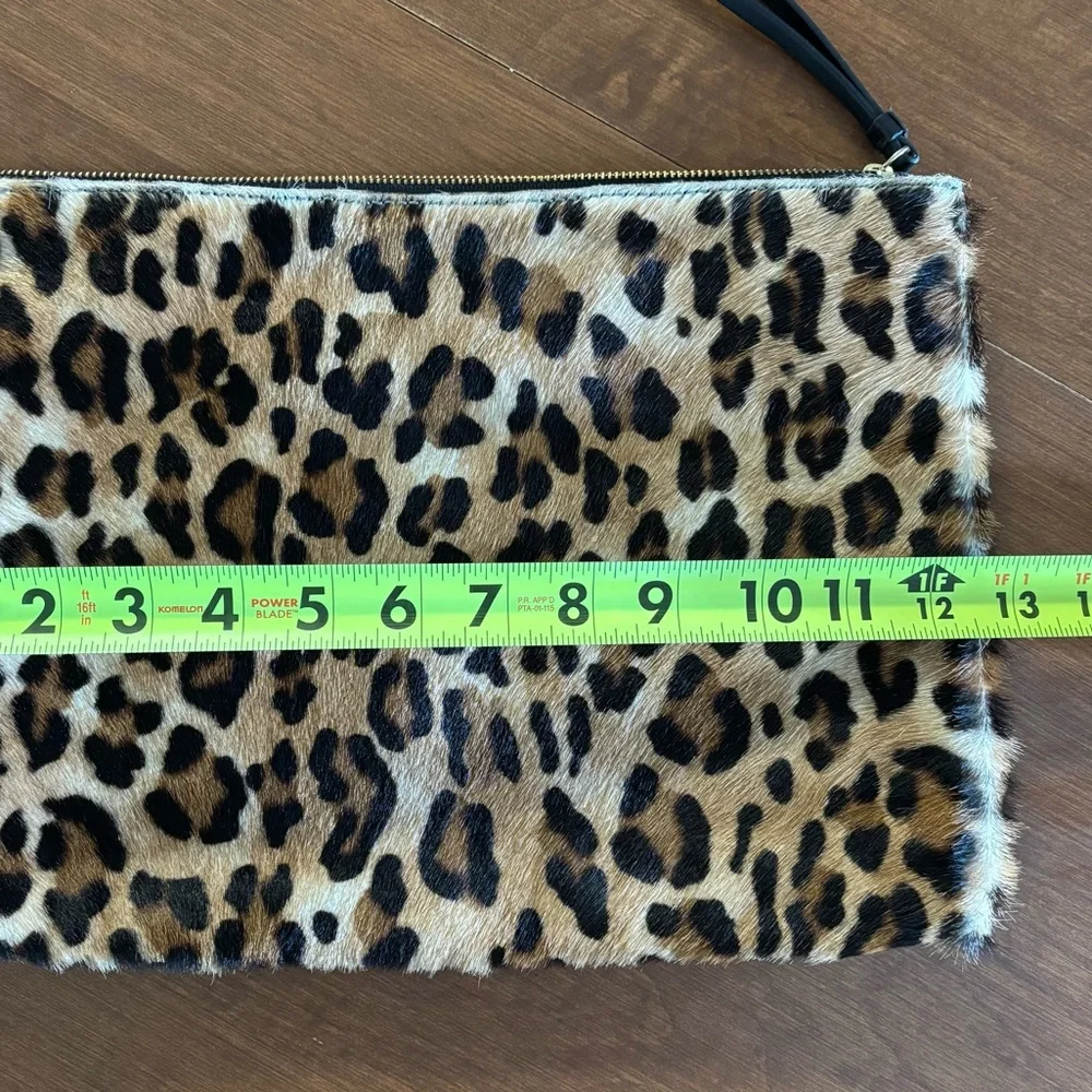 Banana Republic calf hair animal print and leather large zippered pouch - Picture 7 of 7